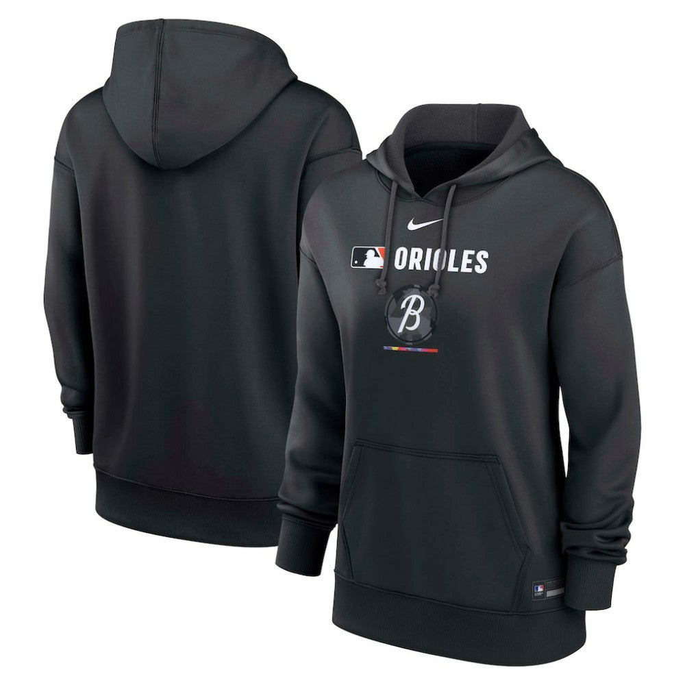 Baltimore Orioles Women's City Connect Authentic Collection Therma-FIT Hoodie Black
