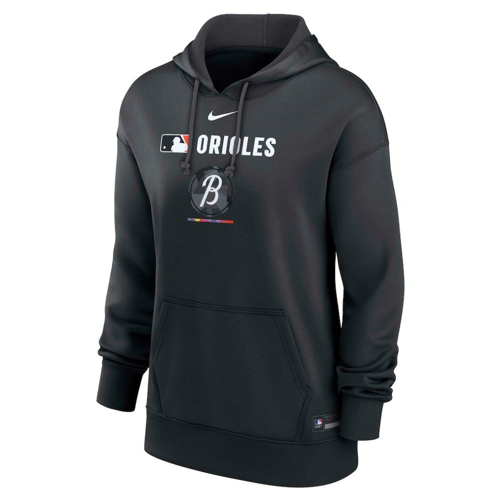 Baltimore Orioles Women's City Connect Authentic Collection Therma-FIT Hoodie Black