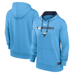 Milwaukee Brewers Women's City Connect Authentic Collection Therma-FIT Hoodie Powder Blue