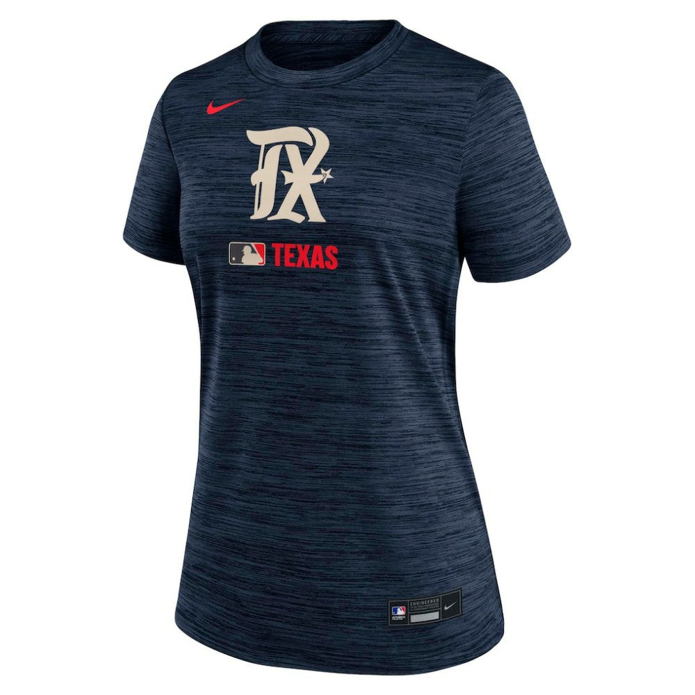 Texas Rangers Women's Authentic Collection City Connect Velocity Dri-FIT T-Shirt Navy