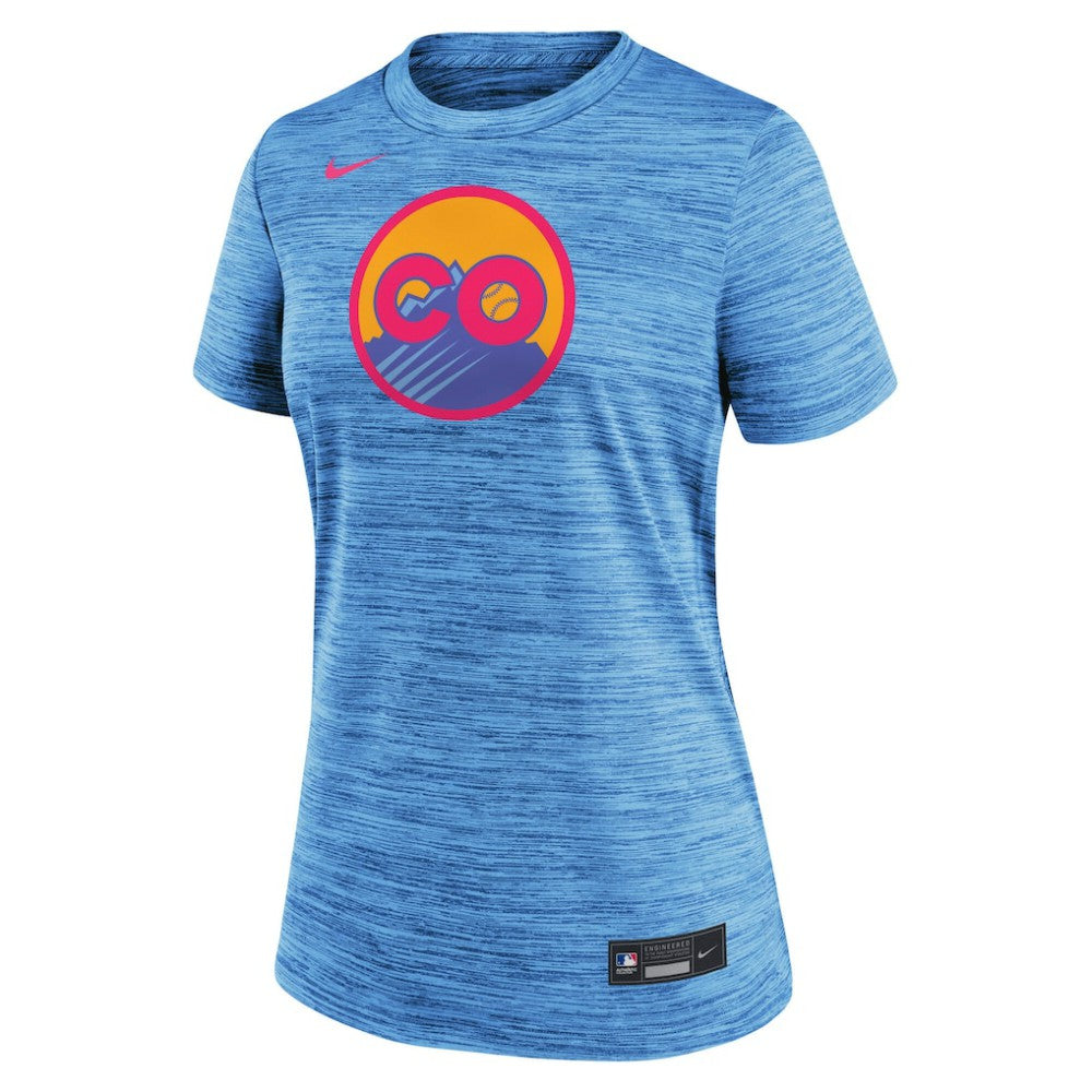 Colorado Rockies Women's 2025 City Connect Authentic Collection Velocity Dri-FIT T-Shirt Blue