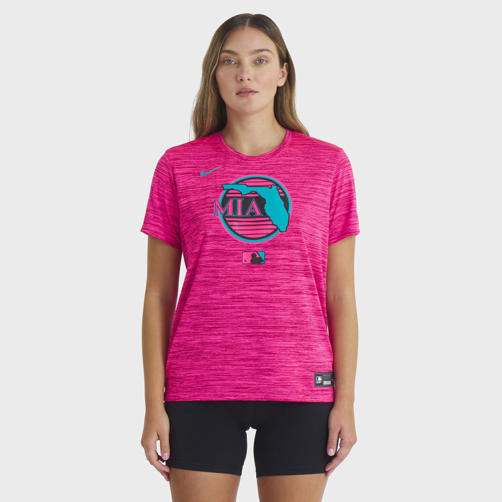 Miami Marlins Women's 2025 City Connect Authentic Collection Velocity Dri-FIT T-Shirt Pink