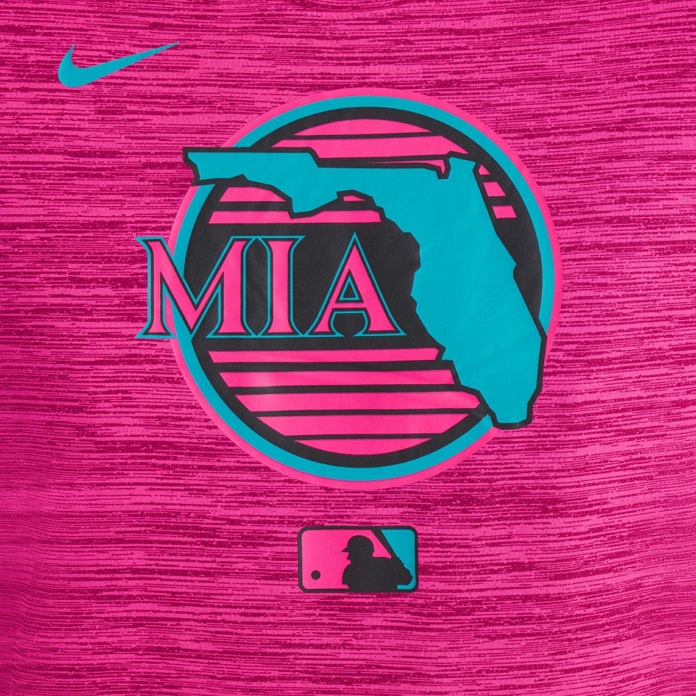 Miami Marlins Women's 2025 City Connect Authentic Collection Velocity Dri-FIT T-Shirt Pink