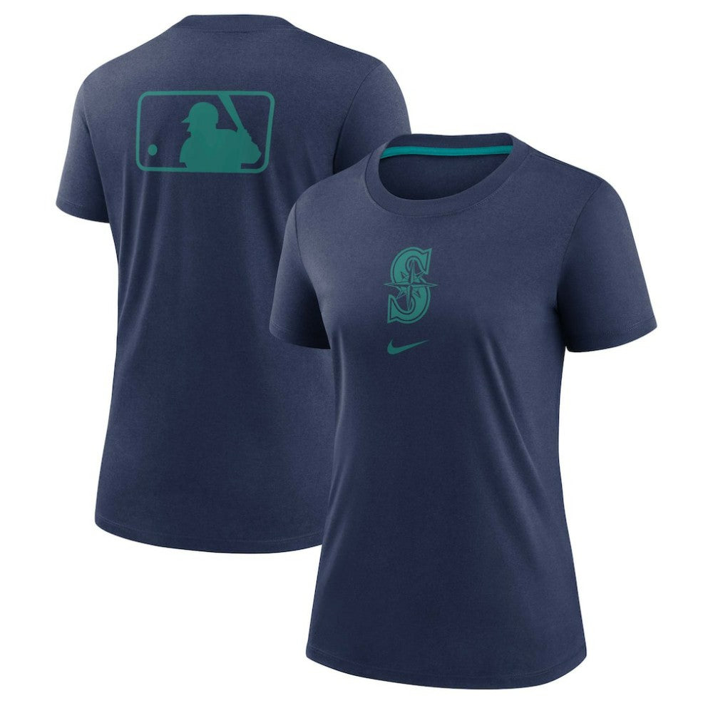Seattle Mariners Women's Authentic Collection Early Work Tri-Blend T-Shirt Navy