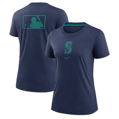 Seattle Mariners Women's Authentic Collection Early Work Tri-Blend T-Shirt Navy