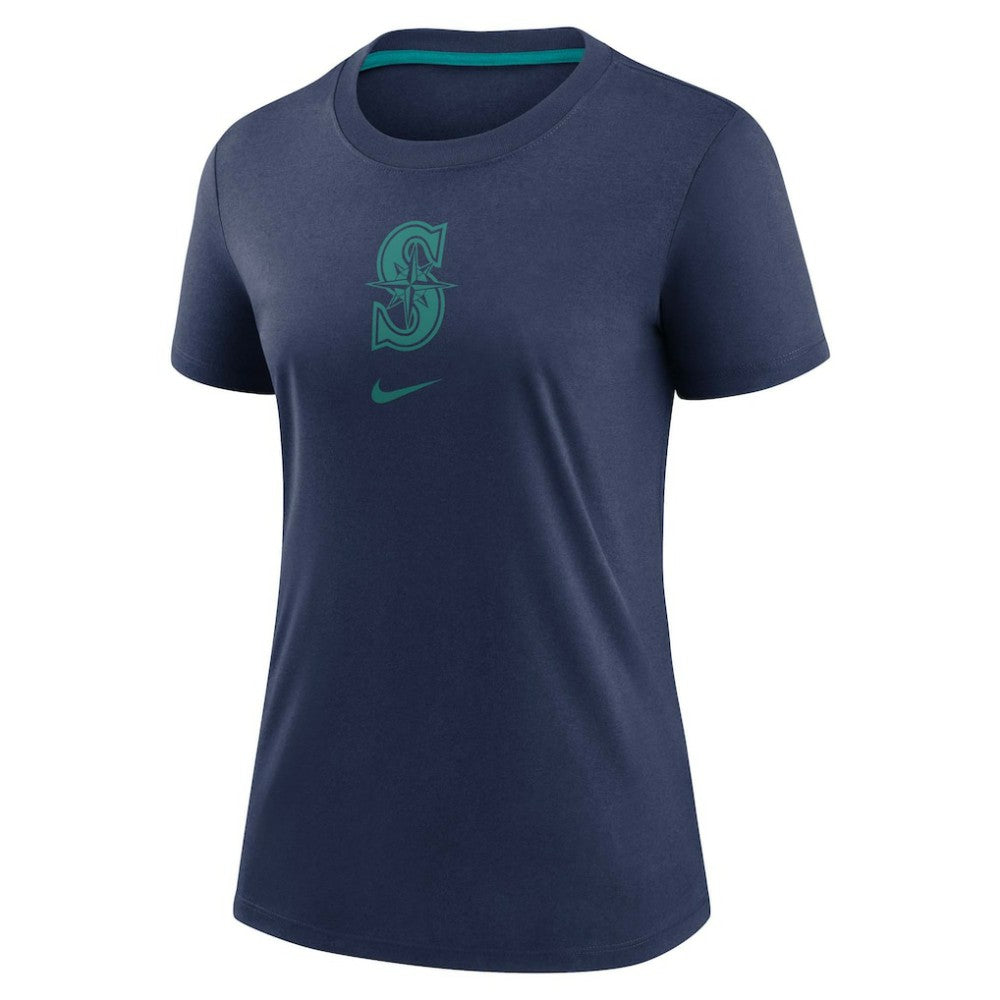 Seattle Mariners Women's Authentic Collection Early Work Tri-Blend T-Shirt Navy