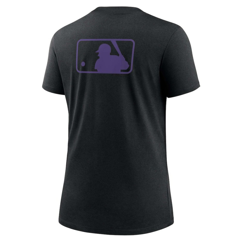 Colorado Rockies Women's Authentic Collection Early Work Tri-Blend T-Shirt Black