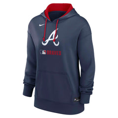 Atlanta Braves Women's Authentic Collection Therma-FIT Hoodie Navy