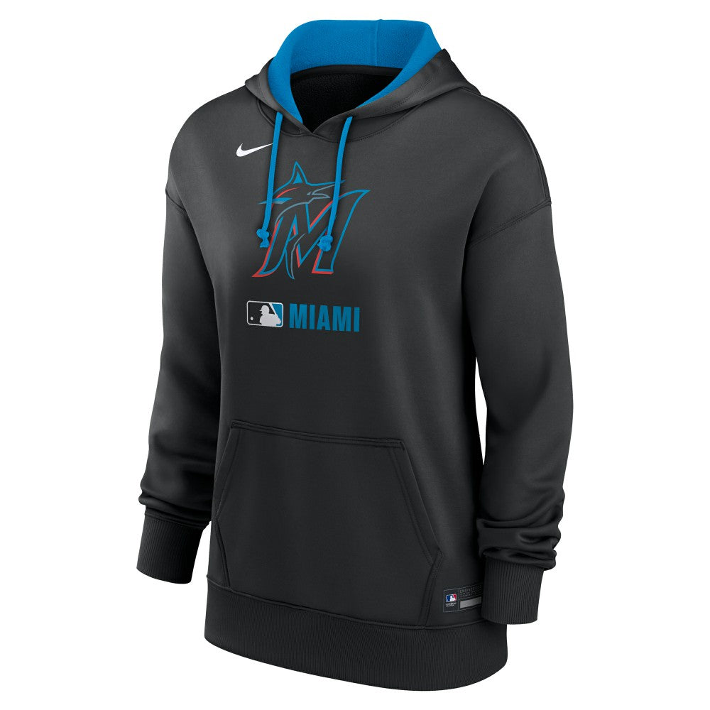 Miami Marlins Women's Authentic Collection Therma-FIT Hoodie Black