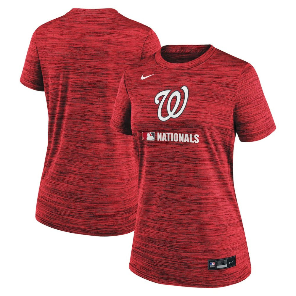 Washington Nationals Women's Authentic Collection Velocity Dri-FIT T-Shirt Red