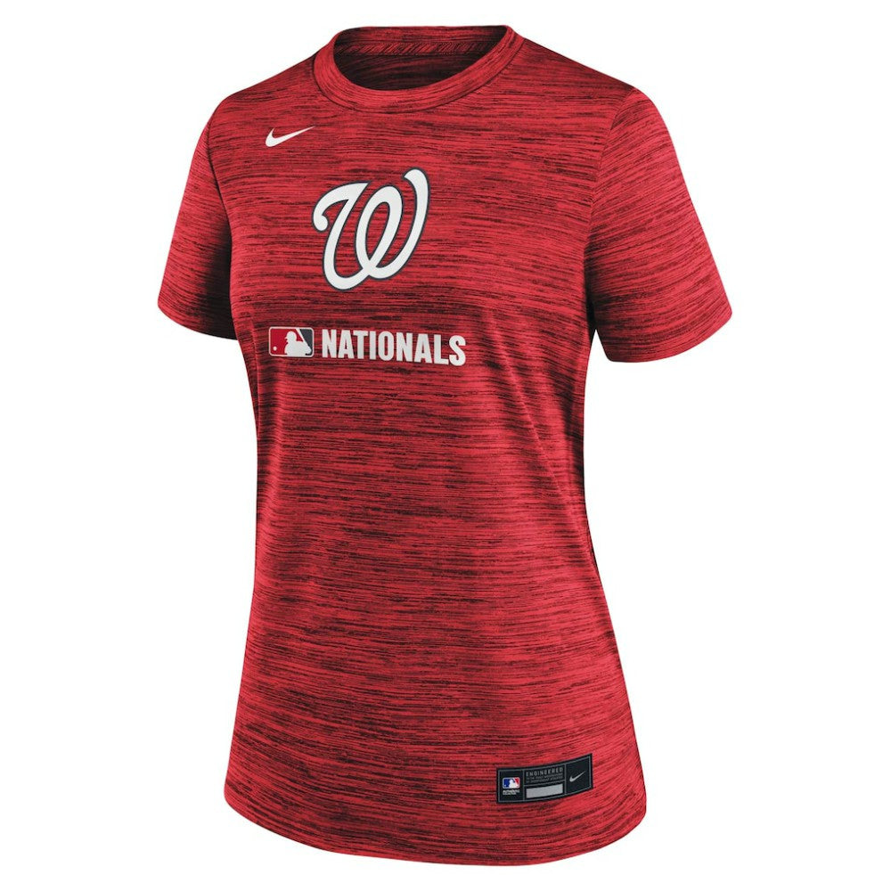 Washington Nationals Women's Authentic Collection Velocity Dri-FIT T-Shirt Red