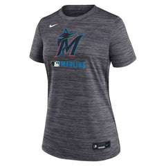 Miami Marlins Women's Authentic Collection Velocity Dri-FIT T-Shirt Black