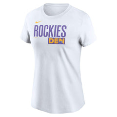 Colorado Rockies Women's 2025 City Connect Wordmark T-Shirt White