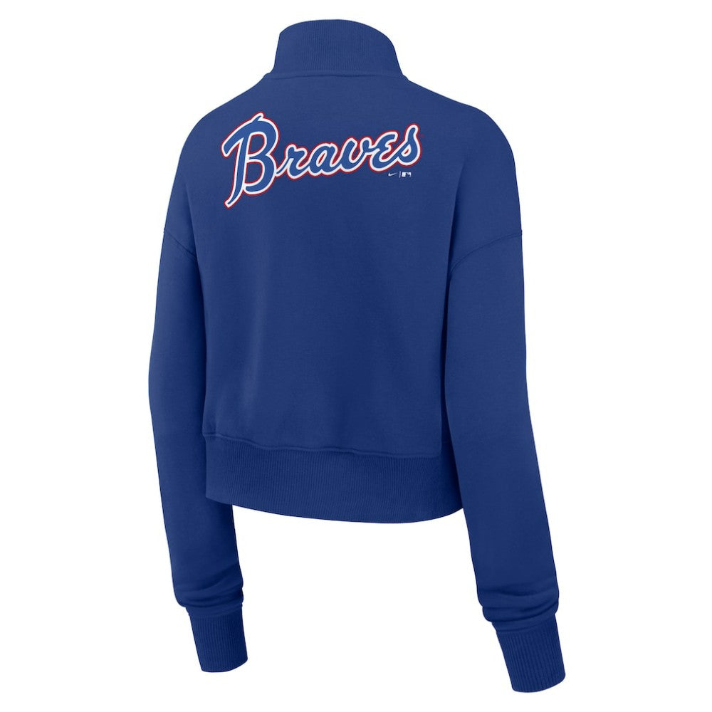 Atlanta Braves Women's Cooperstown Collection Phoenix Fleece Half-Zip Sweatshirt Royal