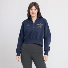 Houston Astros Women's Cooperstown Collection Phoenix Fleece Half-Zip Sweatshirt Navy