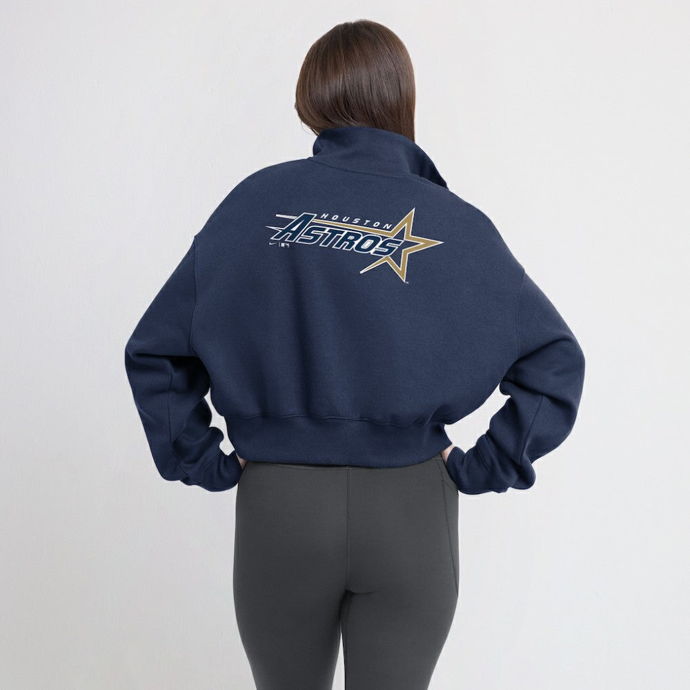 Houston Astros Women's Cooperstown Collection Phoenix Fleece Half-Zip Sweatshirt Navy
