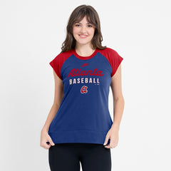 Atlanta Braves Women's Cooperstown Collection Raglan Dri-FIT T-Shirt Navy/Red