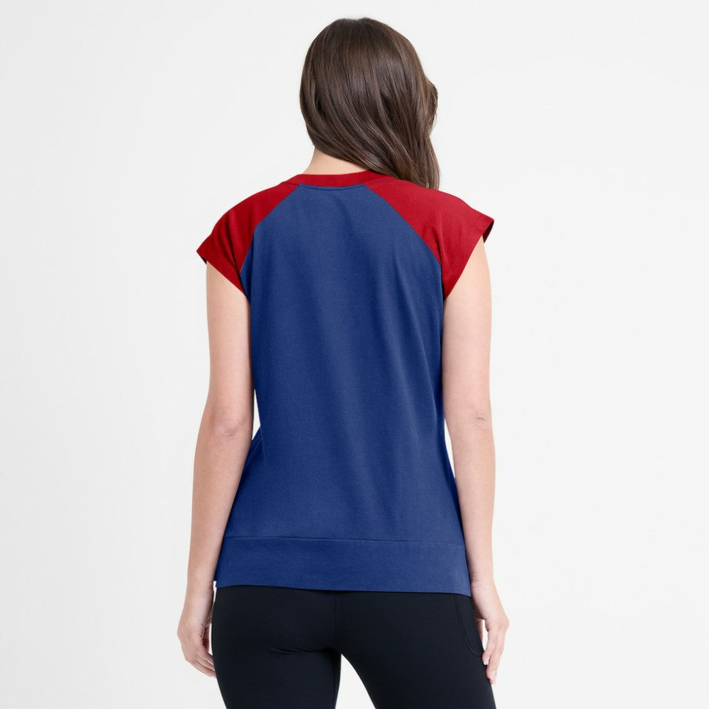 Atlanta Braves Women's Cooperstown Collection Raglan Dri-FIT T-Shirt Navy/Red
