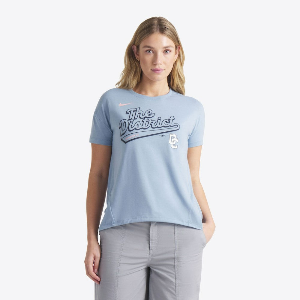 Washington Nationals Women's 2025 City Connect Flowy Fashion Tri-Blend Dri-FIT T-Shirt Blue