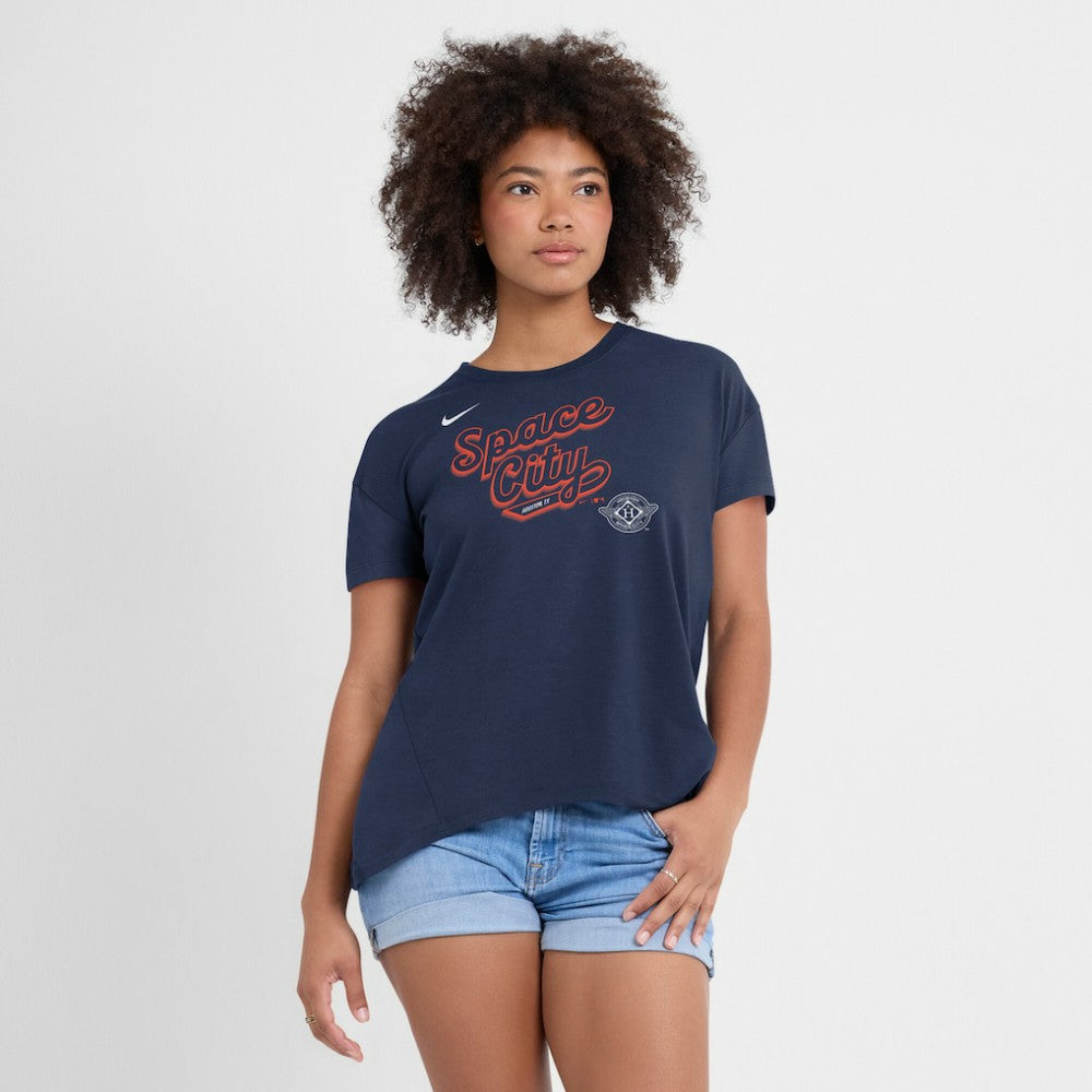 Houston Astros Women's 2025 City Connect Flowy Fashion Tri-Blend Dri-FIT T-Shirt Navy