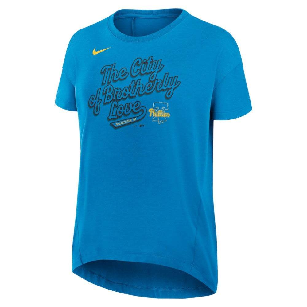 Philadelphia Phillies Women's 2025 City Connect Flowy Fashion Tri-Blend Dri-FIT T-Shirt Blue