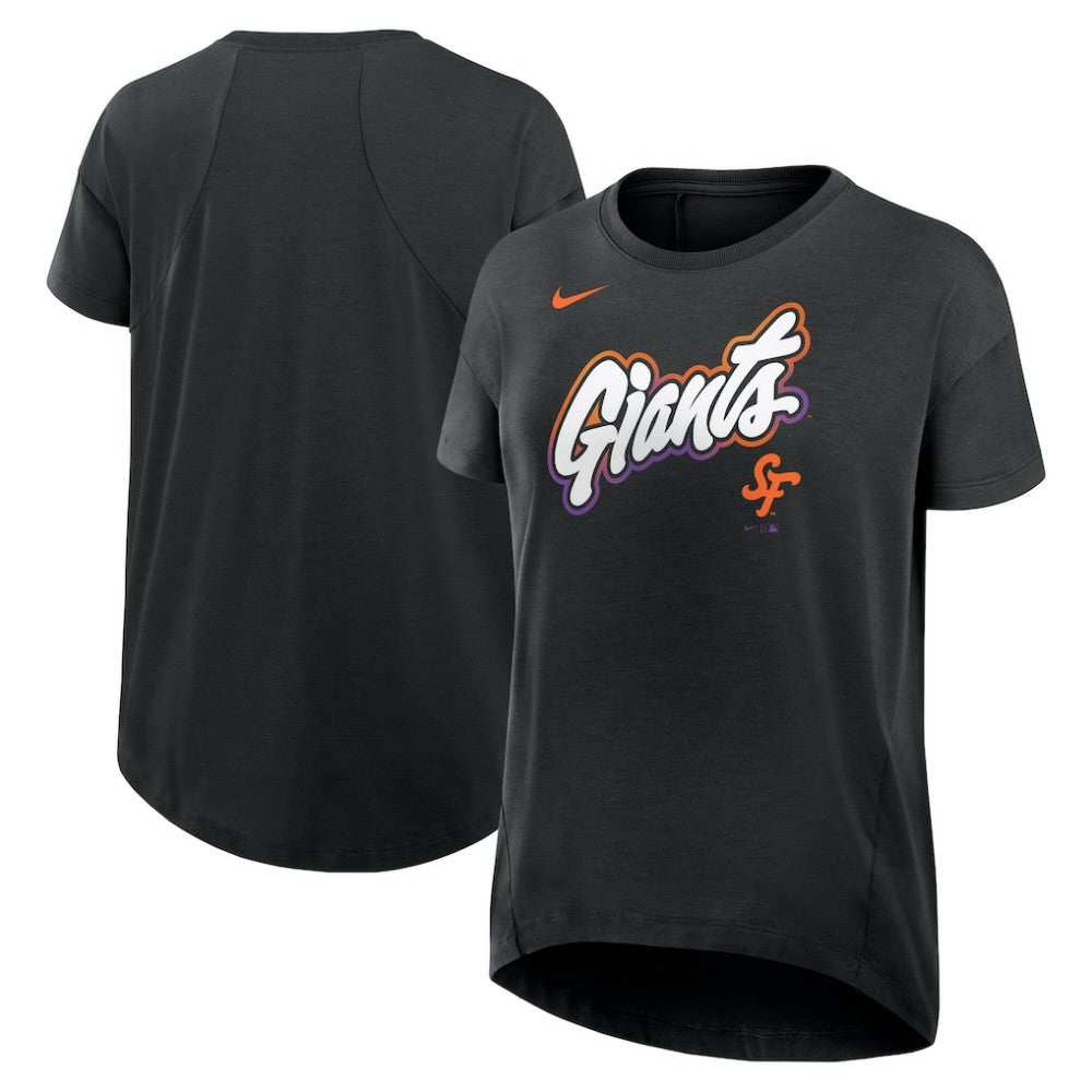 San Francisco Giants Women's 2025 City Connect Flowy Fashion Tri-Blend Dri-FIT T-Shirt Black