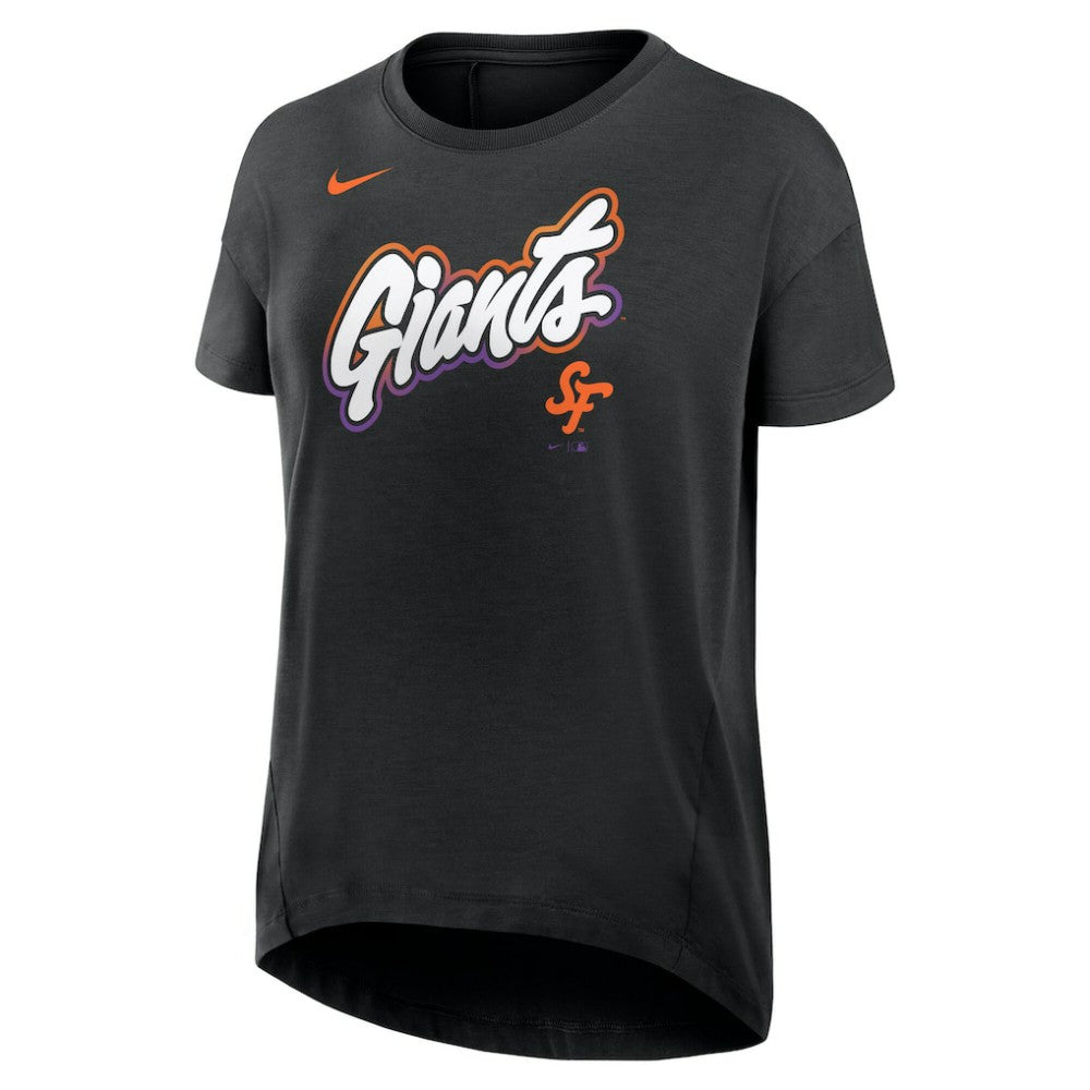 San Francisco Giants Women's 2025 City Connect Flowy Fashion Tri-Blend Dri-FIT T-Shirt Black