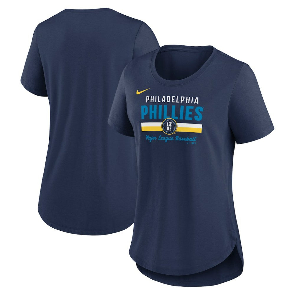 Philadelphia Phillies Women's City Connect Lockup Tri-Blend T-Shirt Navy