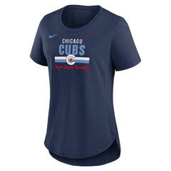 Chicago Cubs Women's City Connect Lockup Tri-Blend T-Shirt Navy