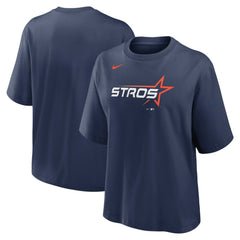 Houston Astros Women's 2025 City Connect Logo Boxy T-Shirt Navy