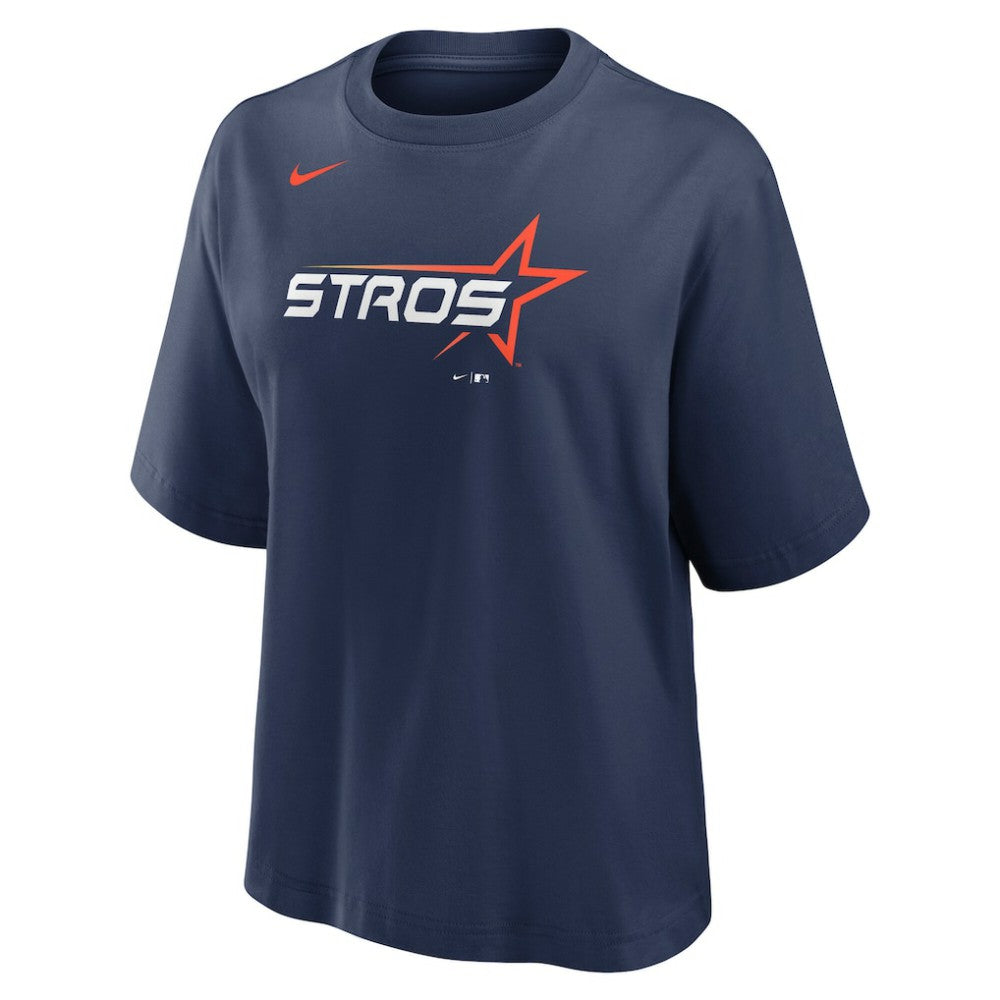Houston Astros Women's 2025 City Connect Logo Boxy T-Shirt Navy
