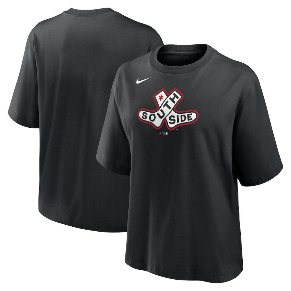Chicago White Sox Women's 2025 City Connect Logo Boxy T-Shirt Black