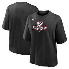 Chicago White Sox Women's 2025 City Connect Logo Boxy T-Shirt Black