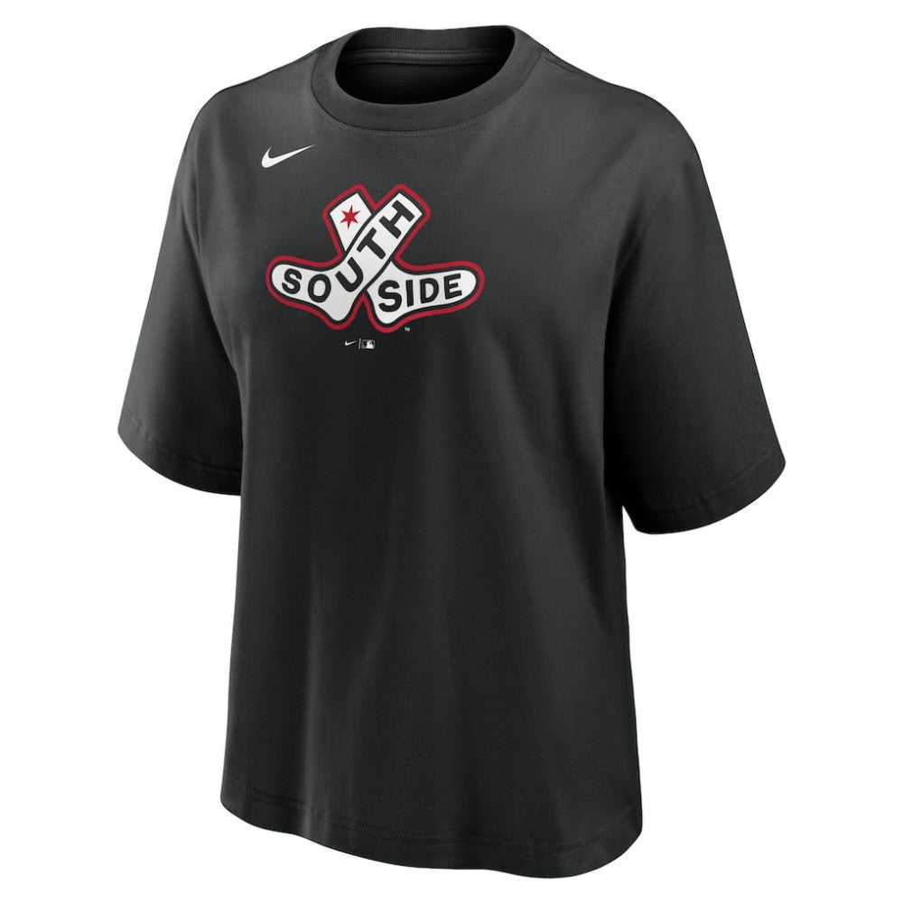 Chicago White Sox Women's 2025 City Connect Logo Boxy T-Shirt Black