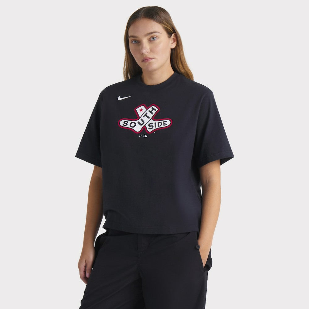 Chicago White Sox Women's 2025 City Connect Logo Boxy T-Shirt Black