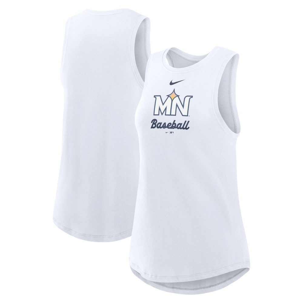 Minnesota Twins Women's City Connect Tricode High Neck Dri-FIT Tank Top White