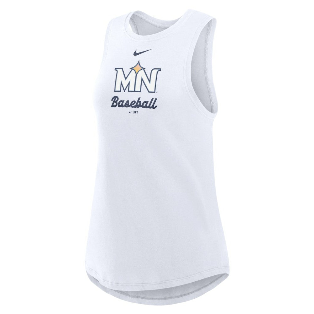 Minnesota Twins Women's City Connect Tricode High Neck Dri-FIT Tank Top White