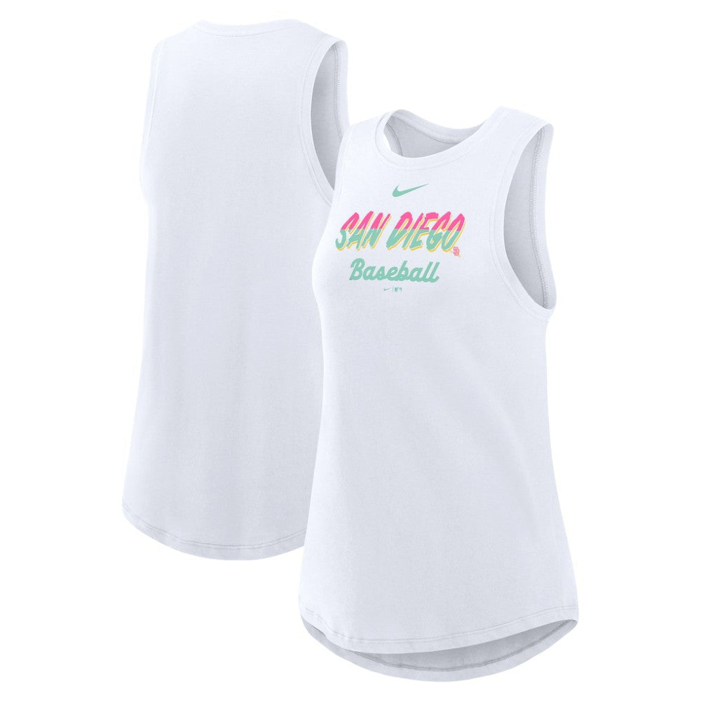 San Diego Padres Women's City Connect Tricode High Neck Dri-FIT Tank Top White