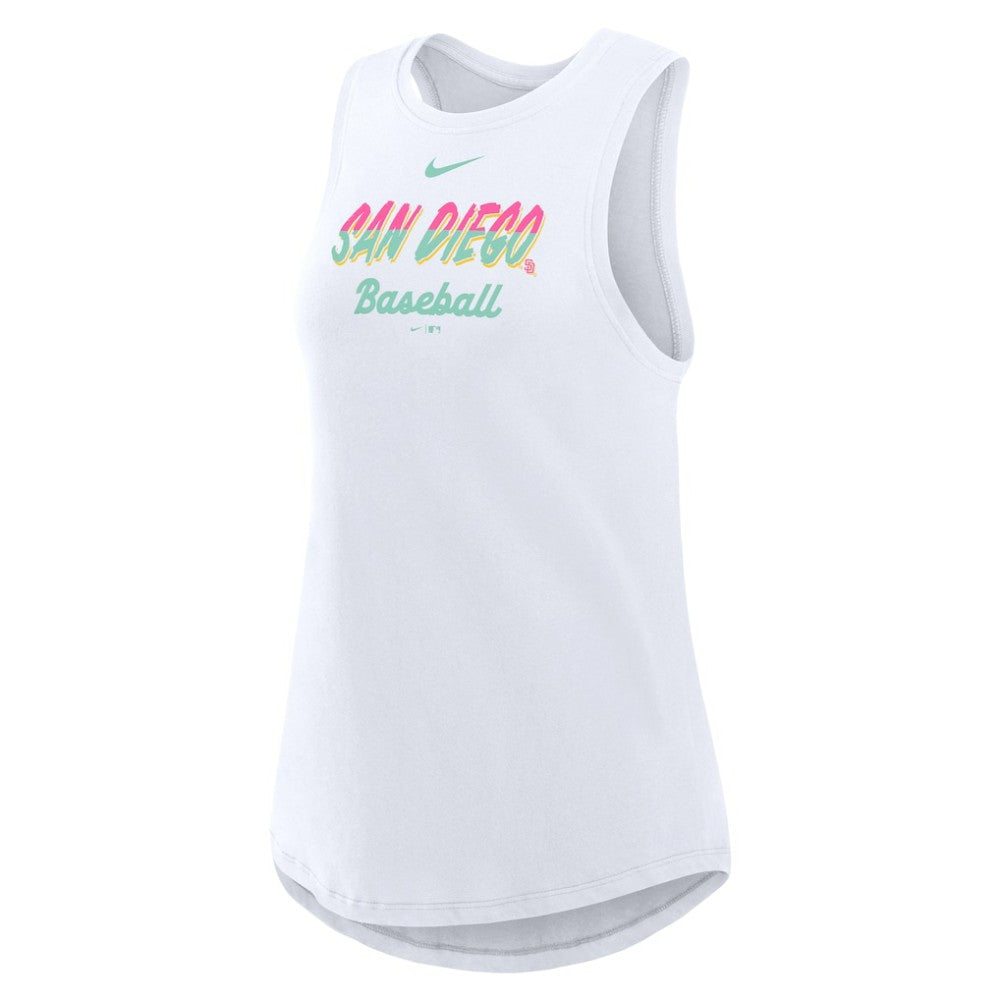 San Diego Padres Women's City Connect Tricode High Neck Dri-FIT Tank Top White