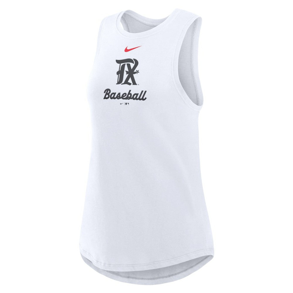 Texas Rangers Women's City Connect Tricode High Neck Dri-FIT Tank Top White