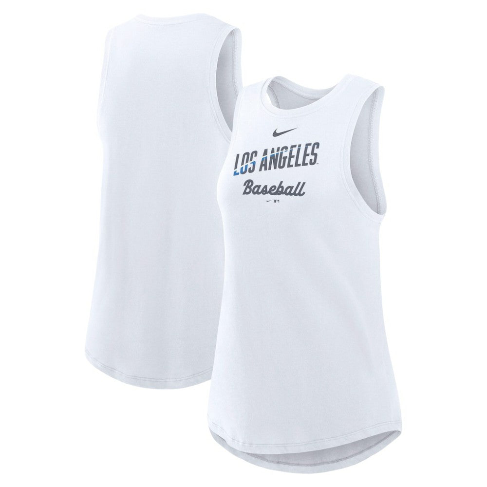 Los Angeles Dodgers Women's City Connect Tricode High Neck Dri-FIT Tank Top White