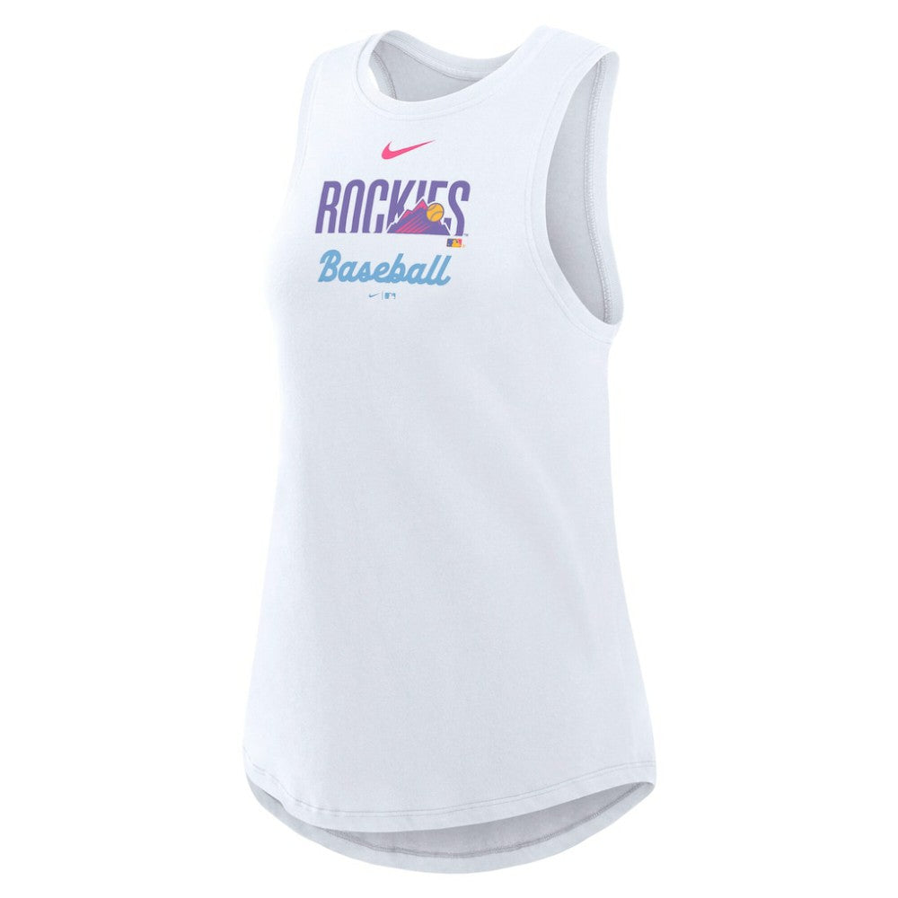 Colorado Rockies Women's City Connect Tricode High Neck Dri-FIT Tank Top White