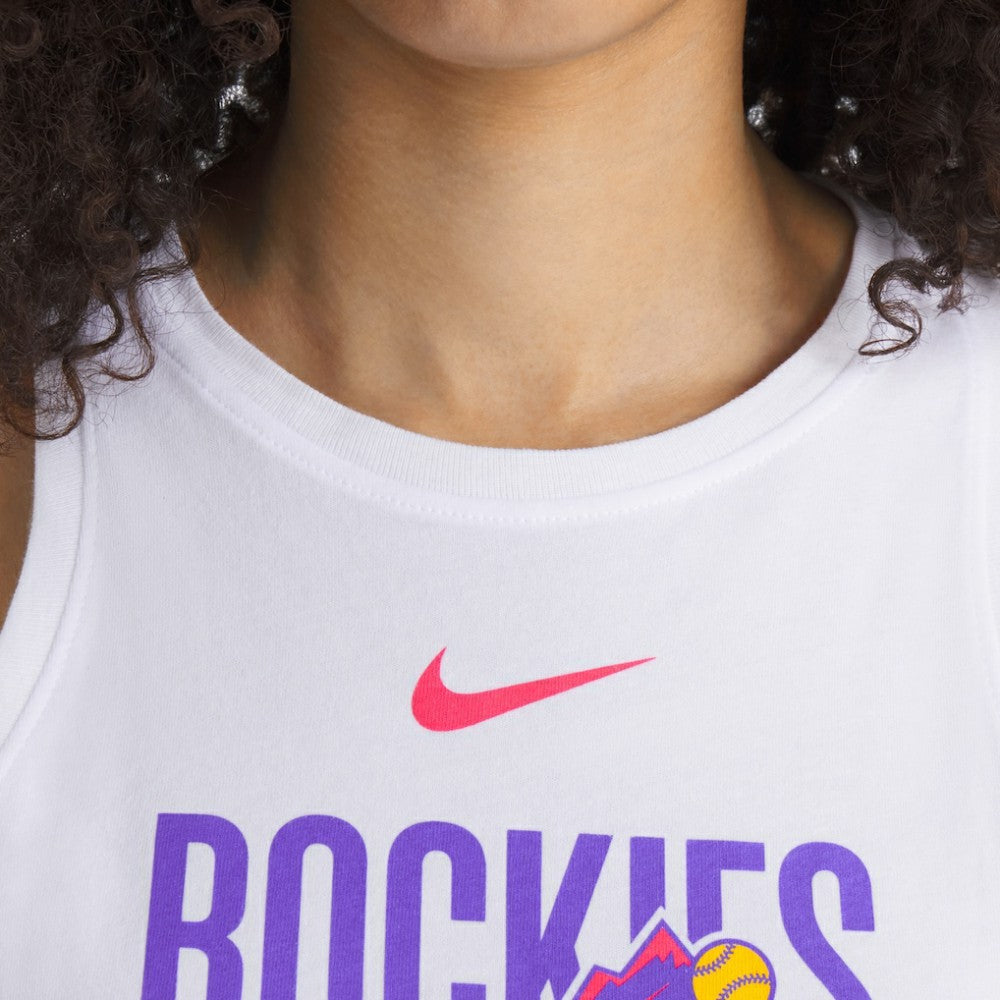 Colorado Rockies Women's City Connect Tricode High Neck Dri-FIT Tank Top White