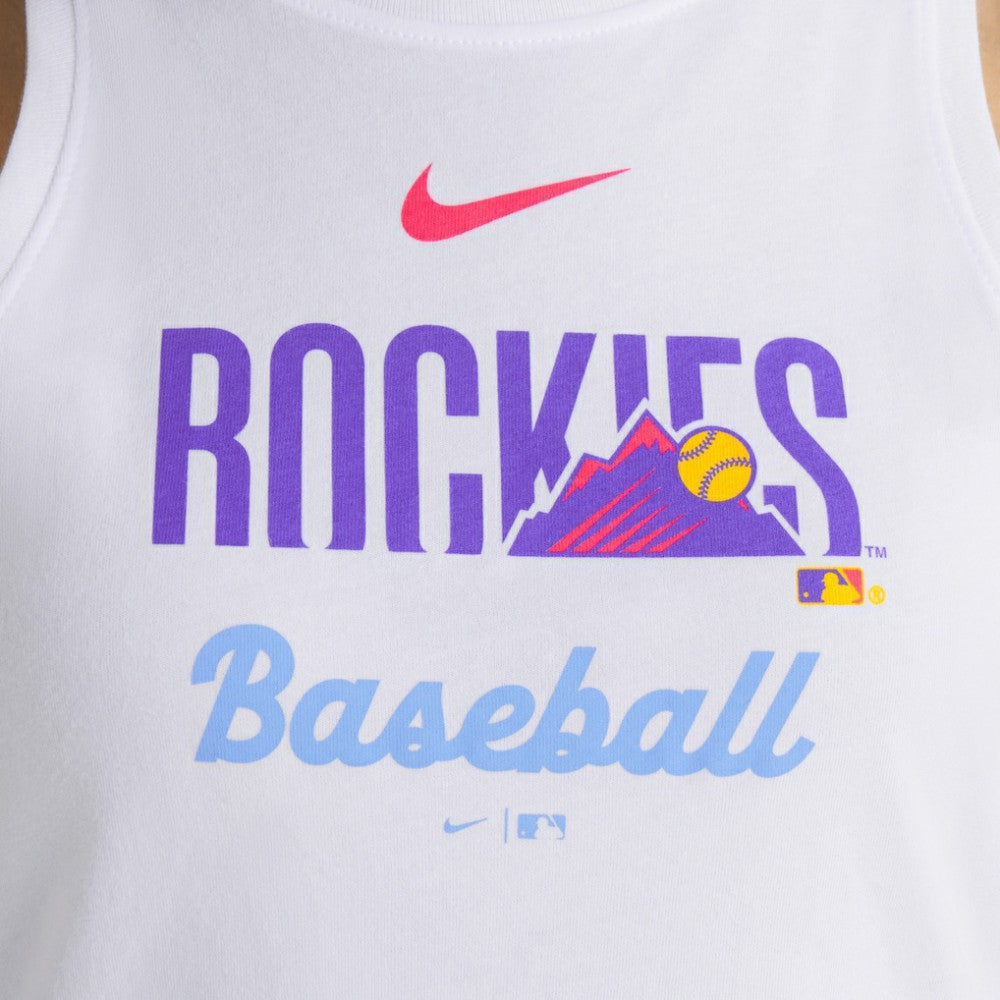 Colorado Rockies Women's City Connect Tricode High Neck Dri-FIT Tank Top White