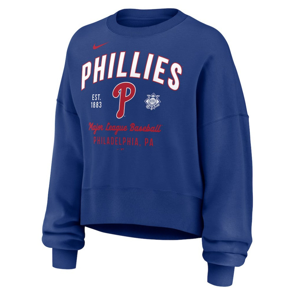 Philadelphia Phillies Women's Oversized High Hip Pullover Sweatshirt Royal