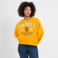 San Diego Padres Women's Oversized High Hip Pullover Sweatshirt Gold