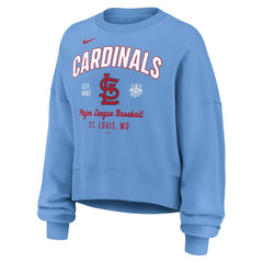 St. Louis Cardinals Women's Oversized High Hip Pullover Sweatshirt Light Blue