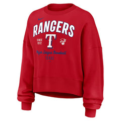 Texas Rangers Women's Oversized High Hip Pullover Sweatshirt Red