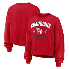 Cleveland Guardians Women's Oversized High Hip Pullover Sweatshirt Red