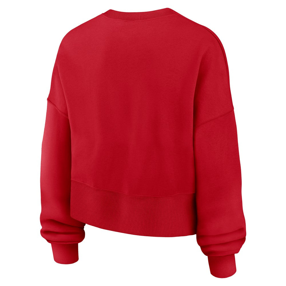 Cleveland Guardians Women's Oversized High Hip Pullover Sweatshirt Red